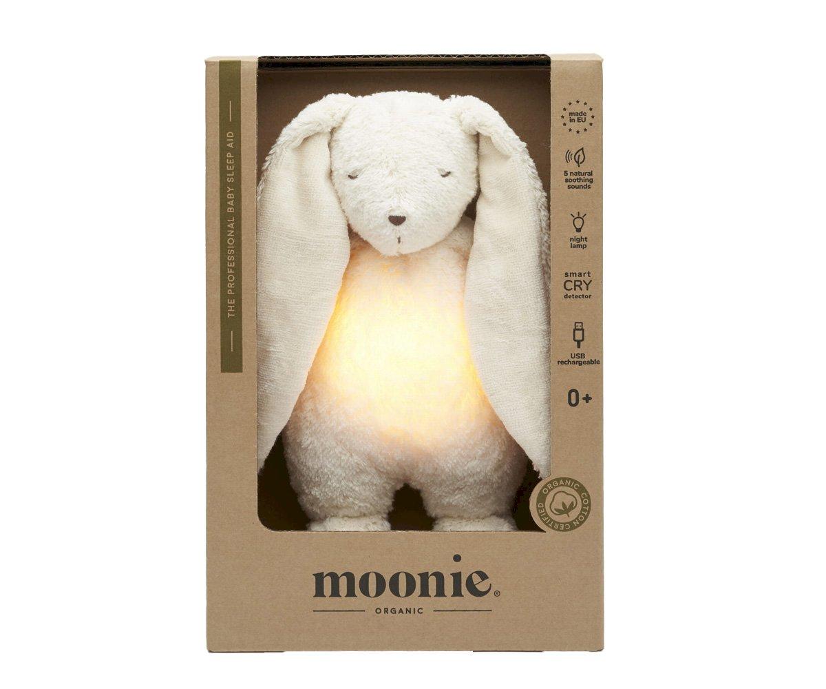 peluche moonie luz y sonido conejo polar natur