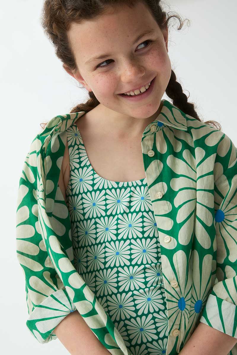 Camisa estampado Olive Flower Green