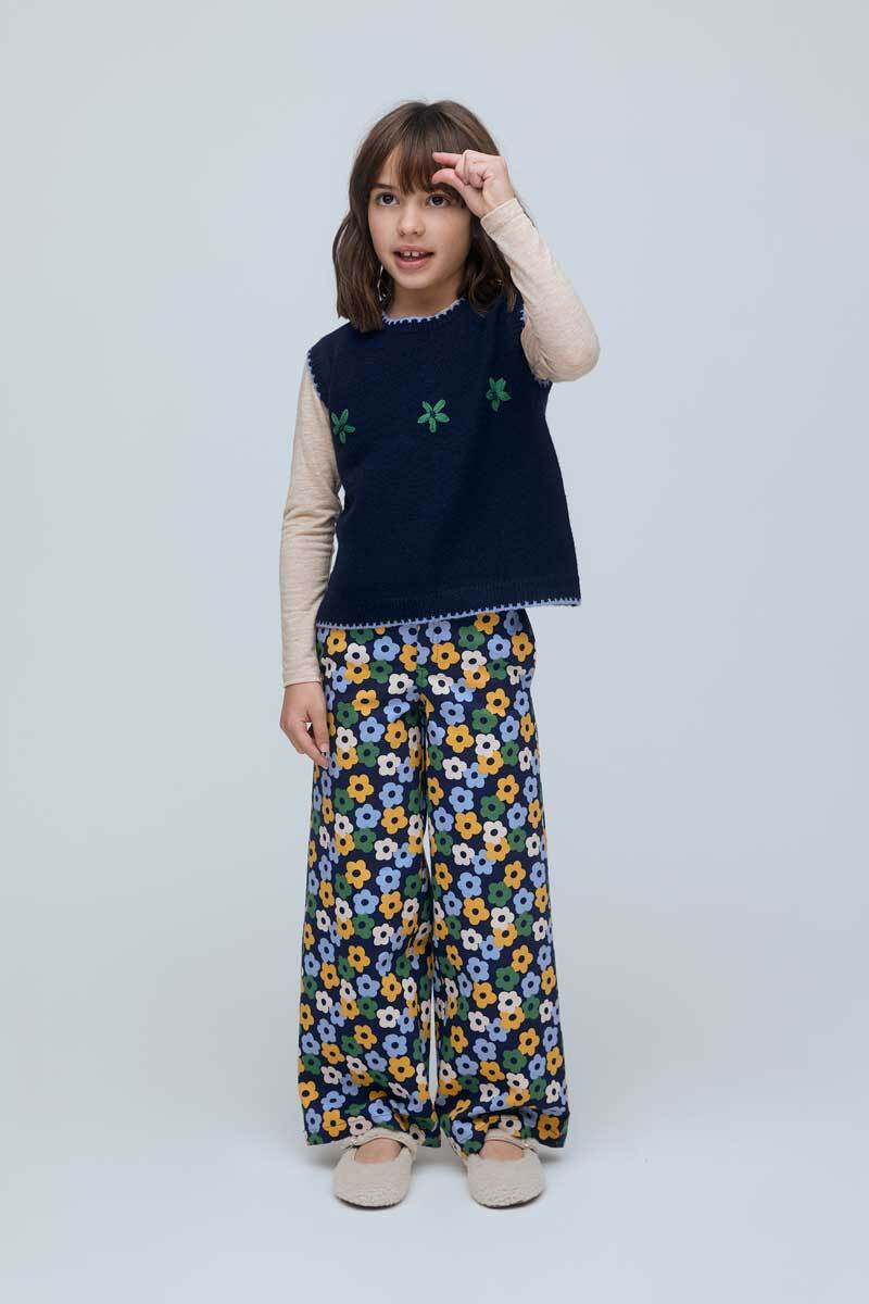 Pantalon ancho florecitas