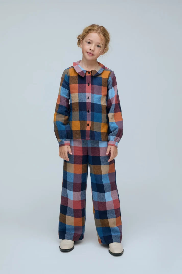 Pantalon ancho de cuadros