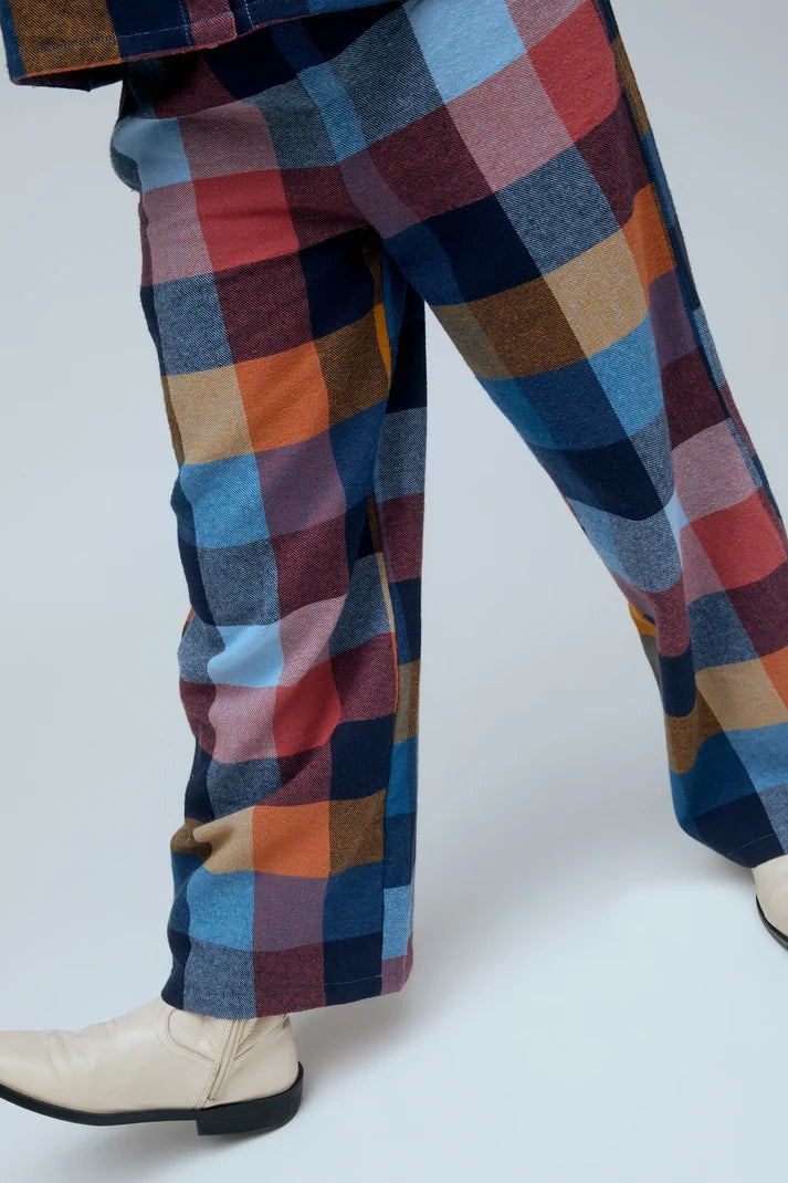 Pantalon ancho de cuadros