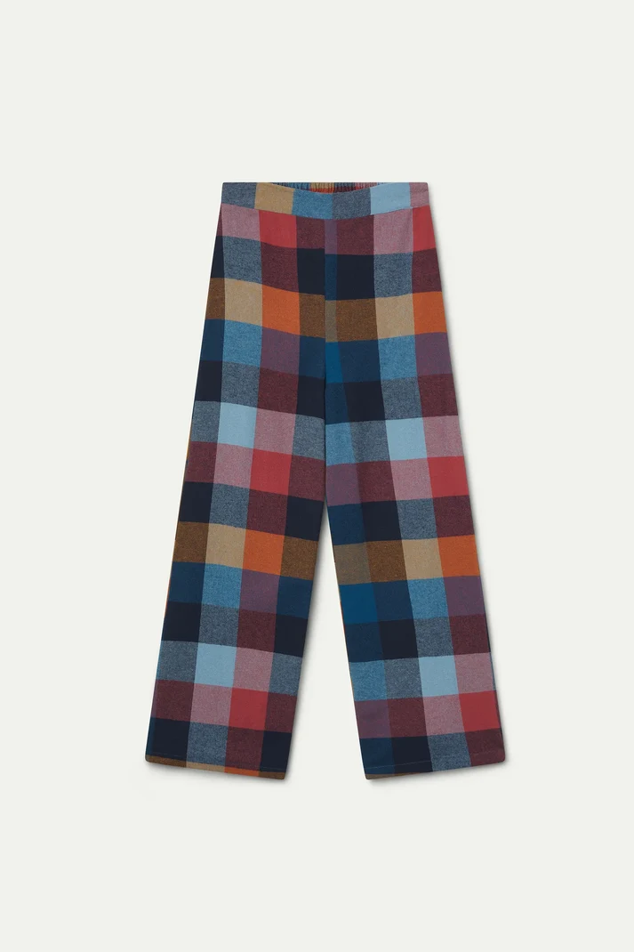 Pantalon ancho de cuadros