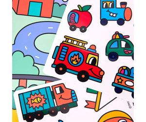 Set de Pegatinas Montessori Transportes