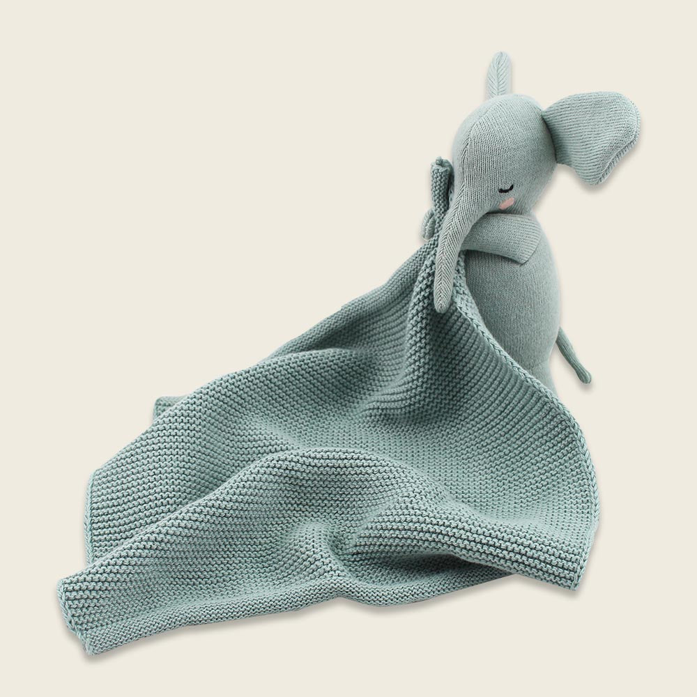 Doudou elefante verde menta