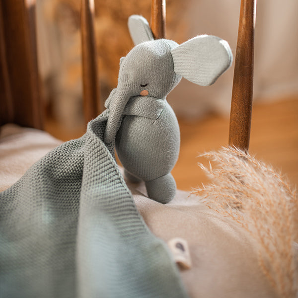 Doudou elefante verde menta