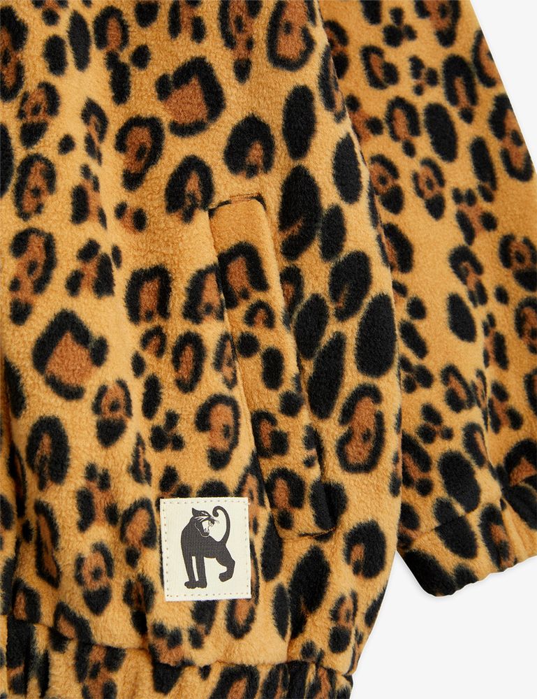 chaqueta polar cremallera leopardo beige