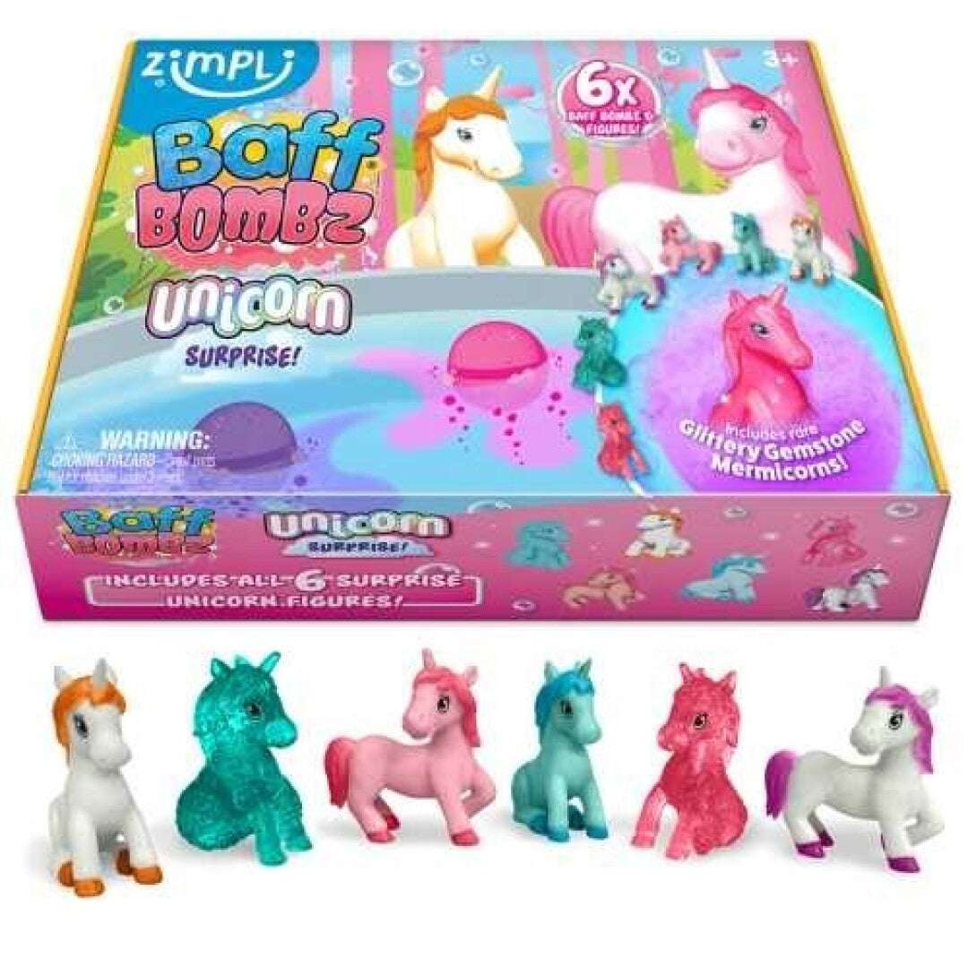 Pack 6 Bombas de Baño con Sorpresa UNICORNIO