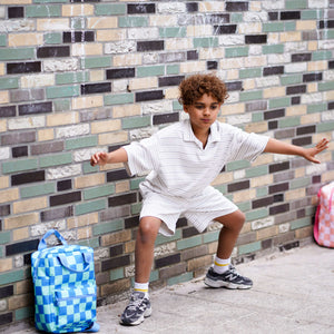 Mochila Escolar Cuadros Verdes