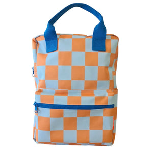 Mochila Escolar Cuadros Naranjas