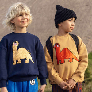 Sudadera Dino Aplique Azul