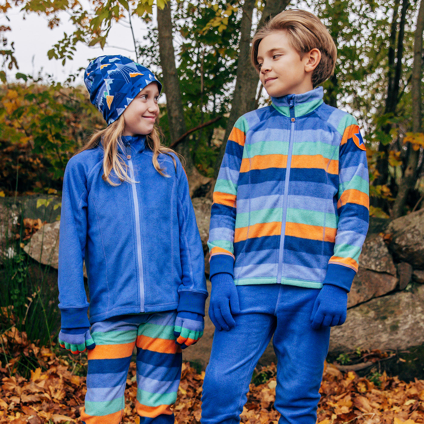 Pantalón polar liso azul