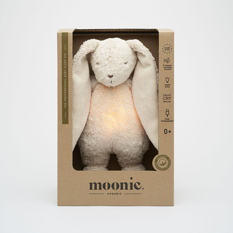 peluche moonie luz y sonido conejo sand natur