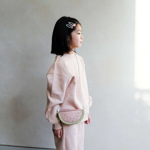 Bolso con forma de sandía rosa