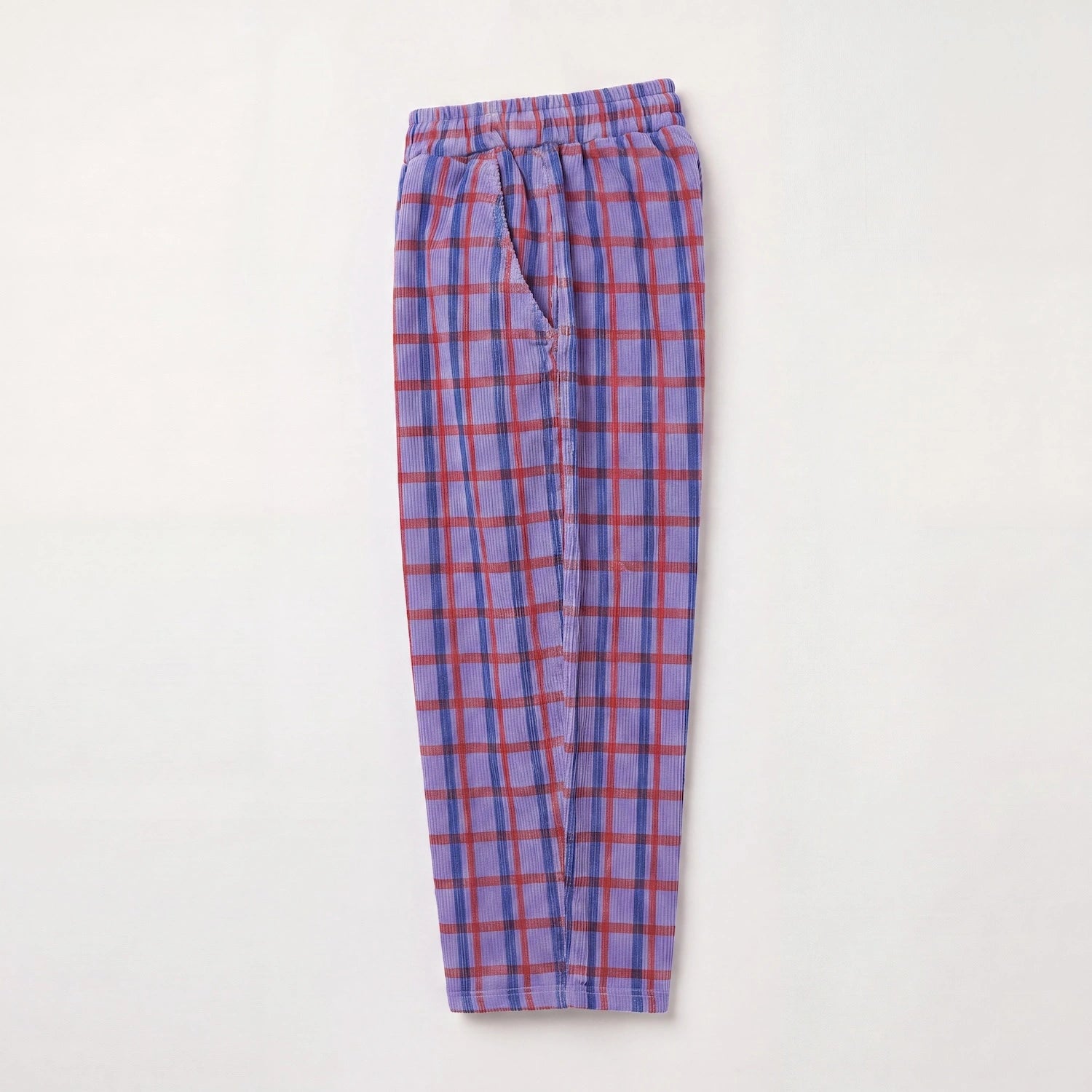 Pantalón Barrel Pana cuadros