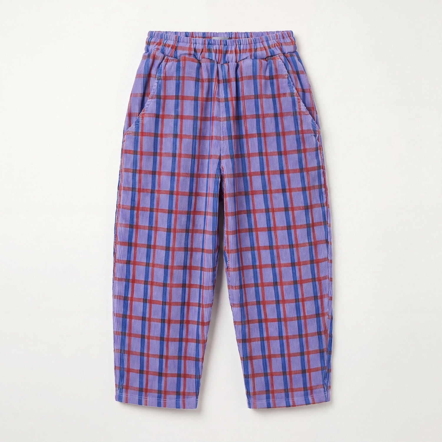 Pantalón Barrel Pana cuadros
