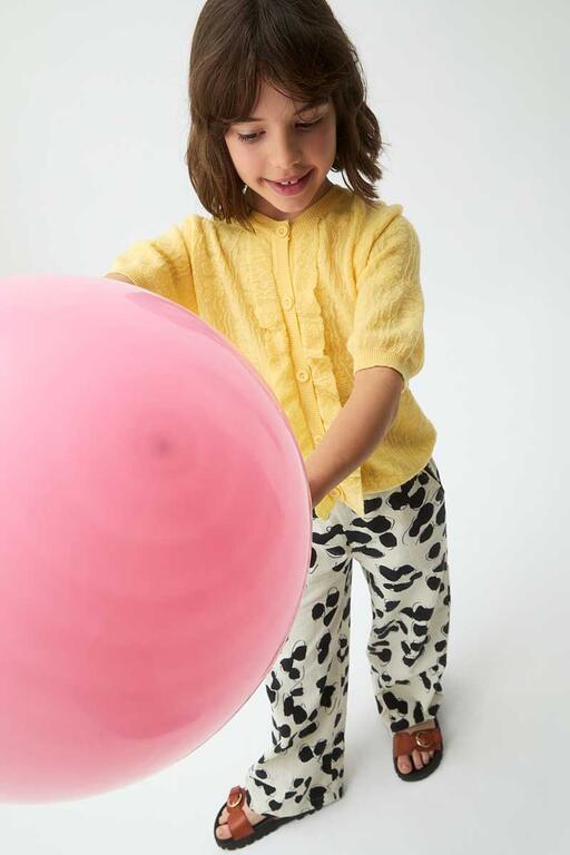 Cardigan punto amarillo