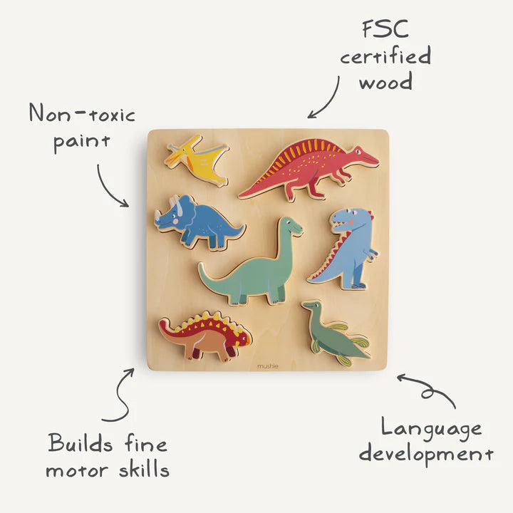 Puzzle de Madera Dinosaurios 30x30