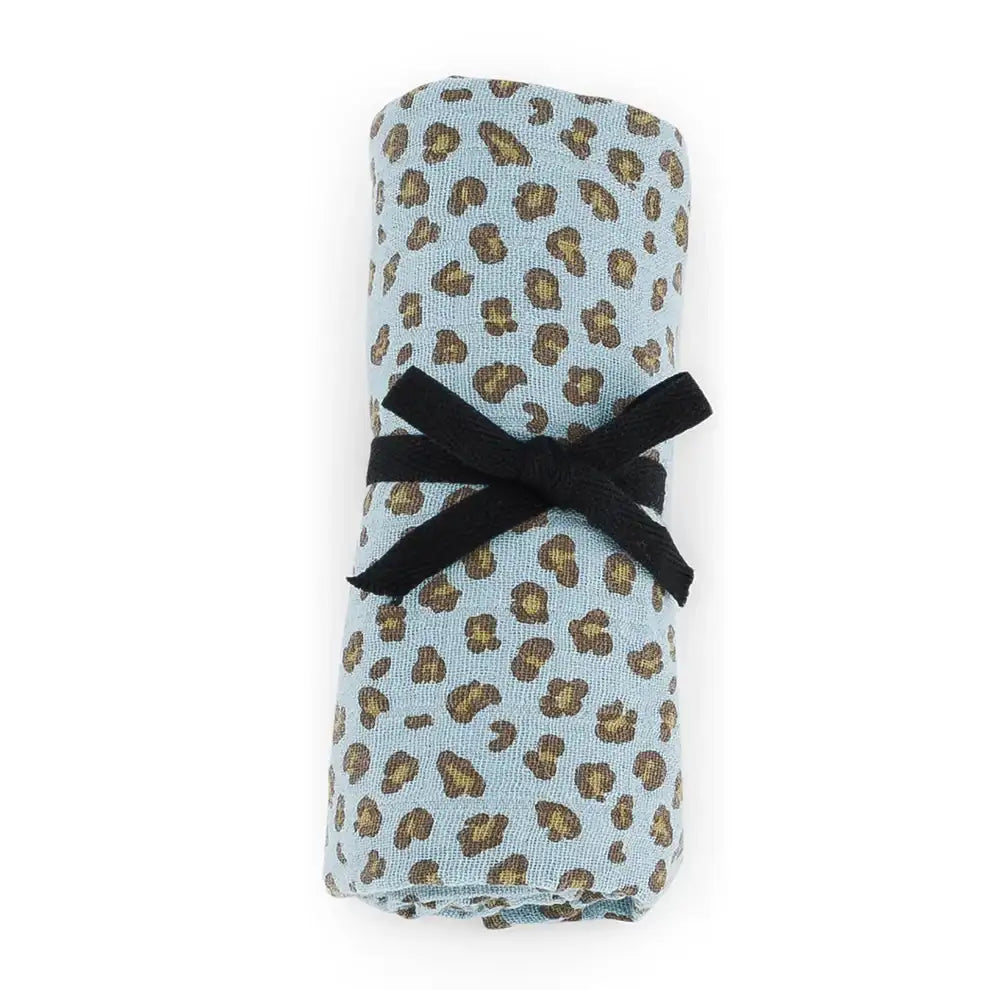 Muselina Leopard Sky Blue