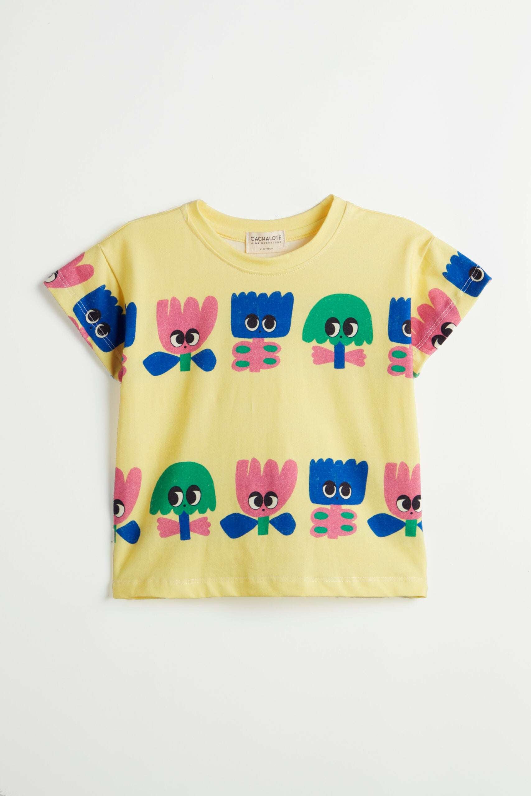 Camiseta amarilla con Flores