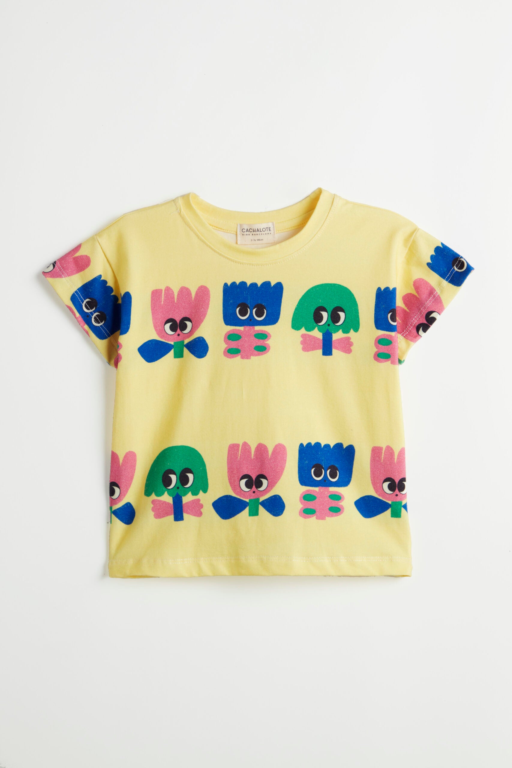Camiseta amarilla con Flores