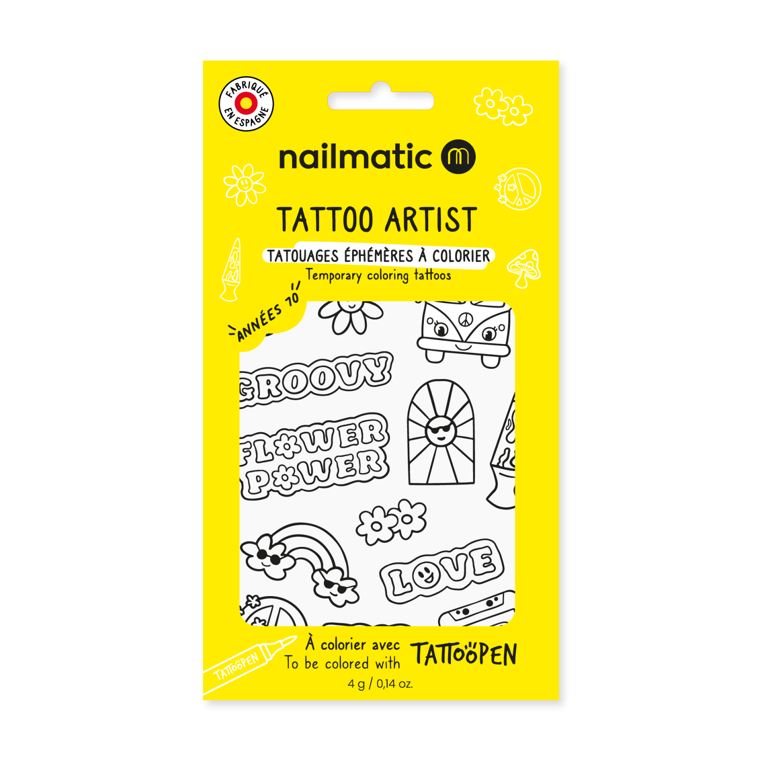 Tatuajes para colorear hippies
