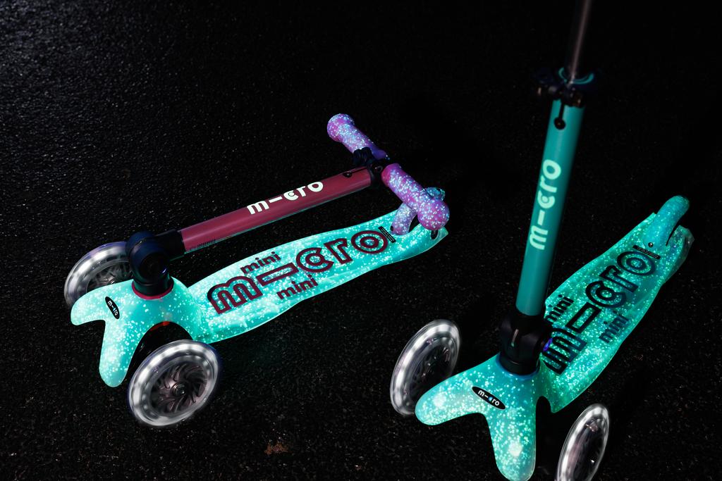 Patinete Mini Deluxe plegable ORION LED azul