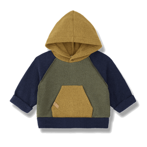 Jersey de punto con capucha verde khaki