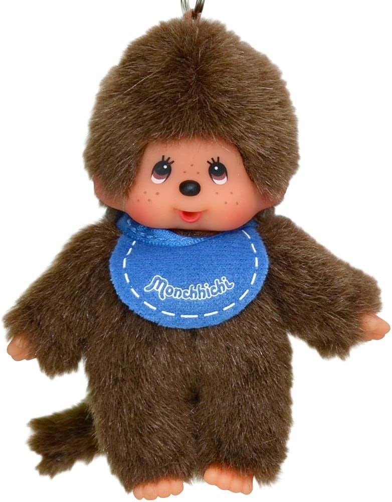 monchhichi llavero babero azul