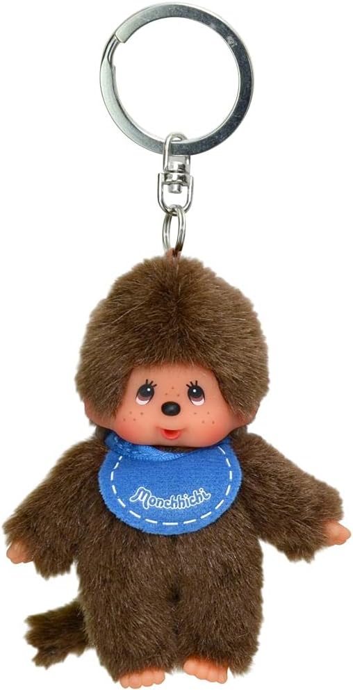 monchhichi llavero babero azul
