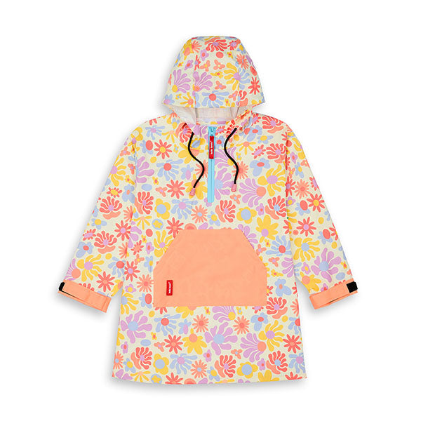 Retro Flowers Waterproof Poncho