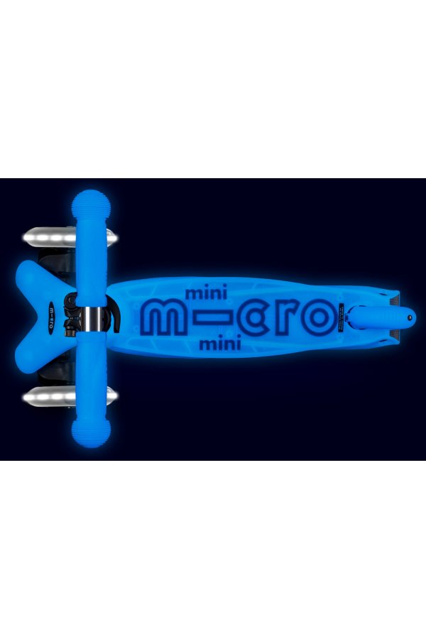Patinete Mini Deluxe GLOW LED azul ártico