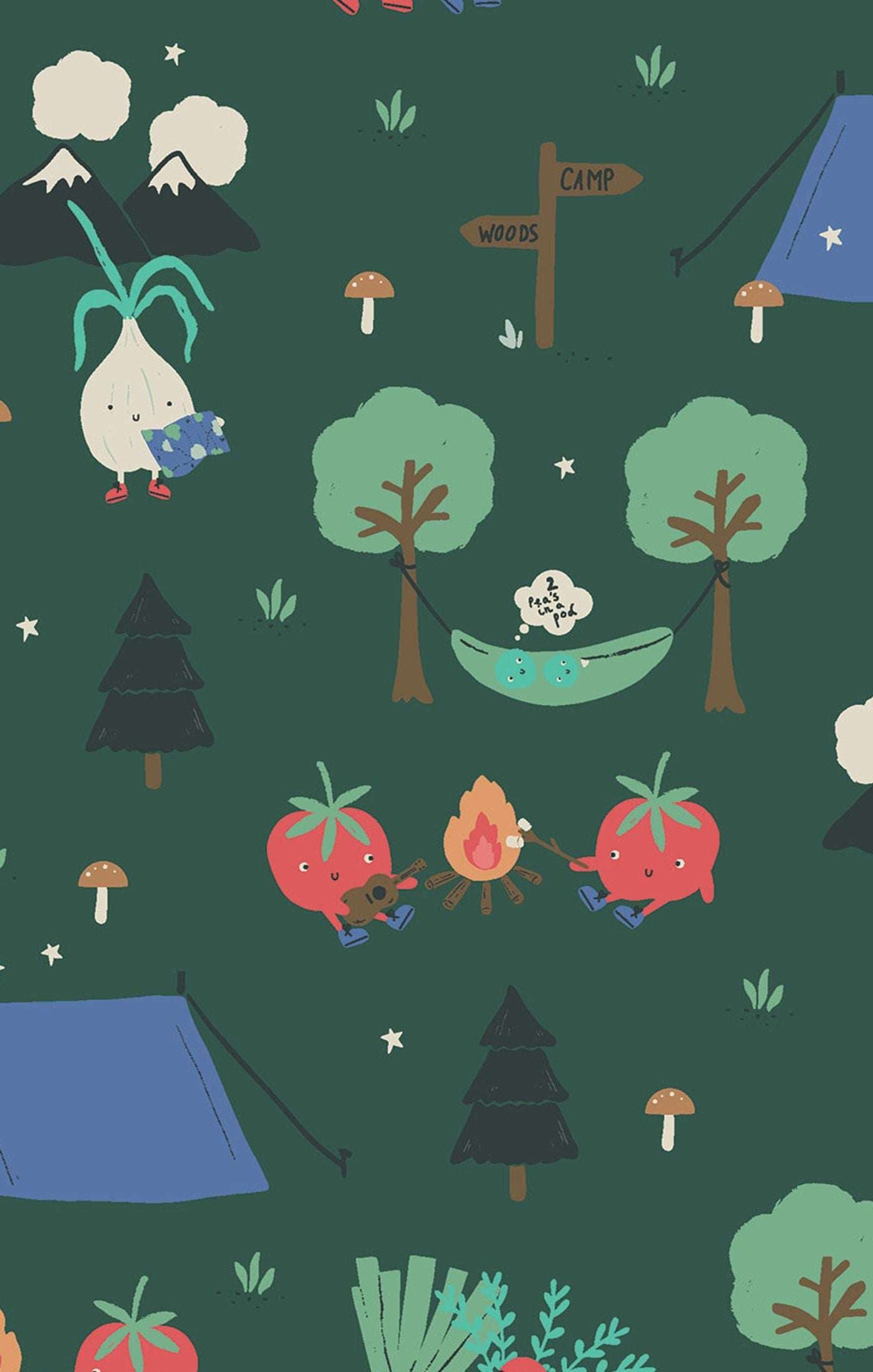 Pijama Bambú Verduritas de Camping