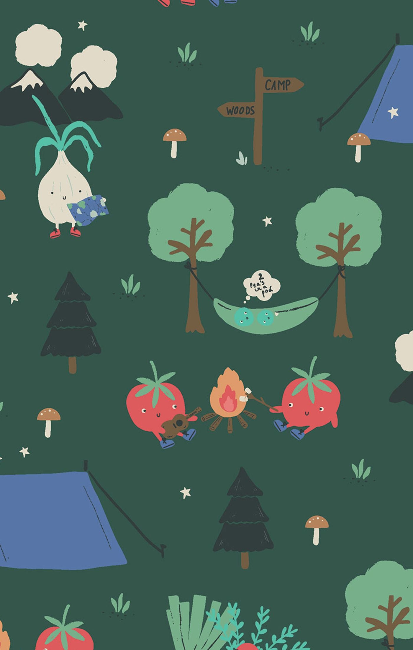 Camping Vegetable Bamboo Pajamas