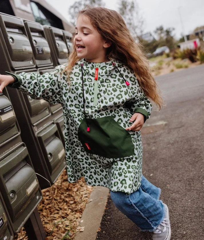 Poncho Impermeable Green Leopard