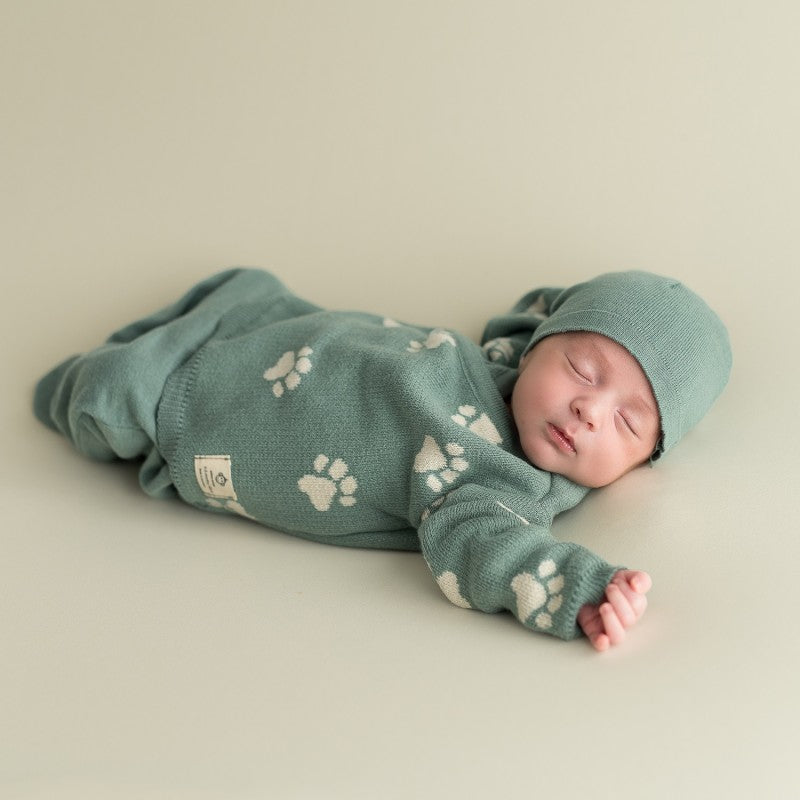 Set Recién Nacido Huellitas Azul