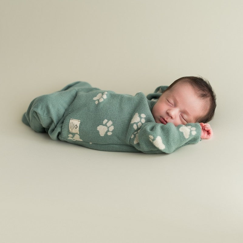 Set Recién Nacido Huellitas Azul