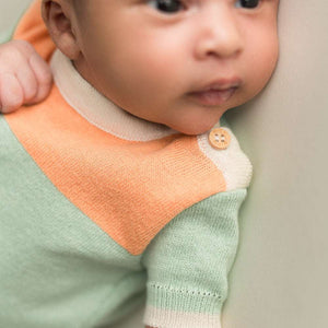 Set Recién Nacido Camiseta y Pantalón Corto – Verde Menta y Naranja | Micu Micu