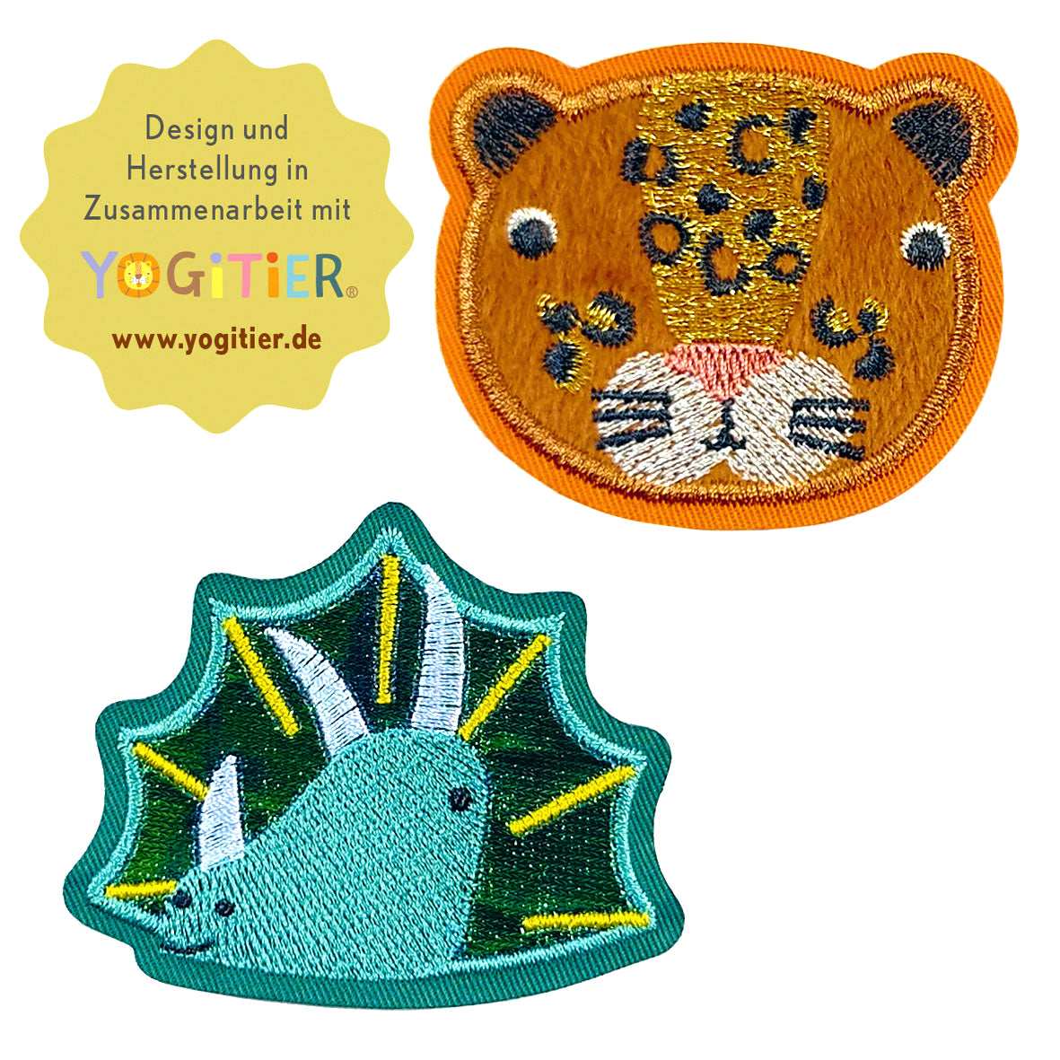 Parches termoadhesivos tigre y dinosaurio