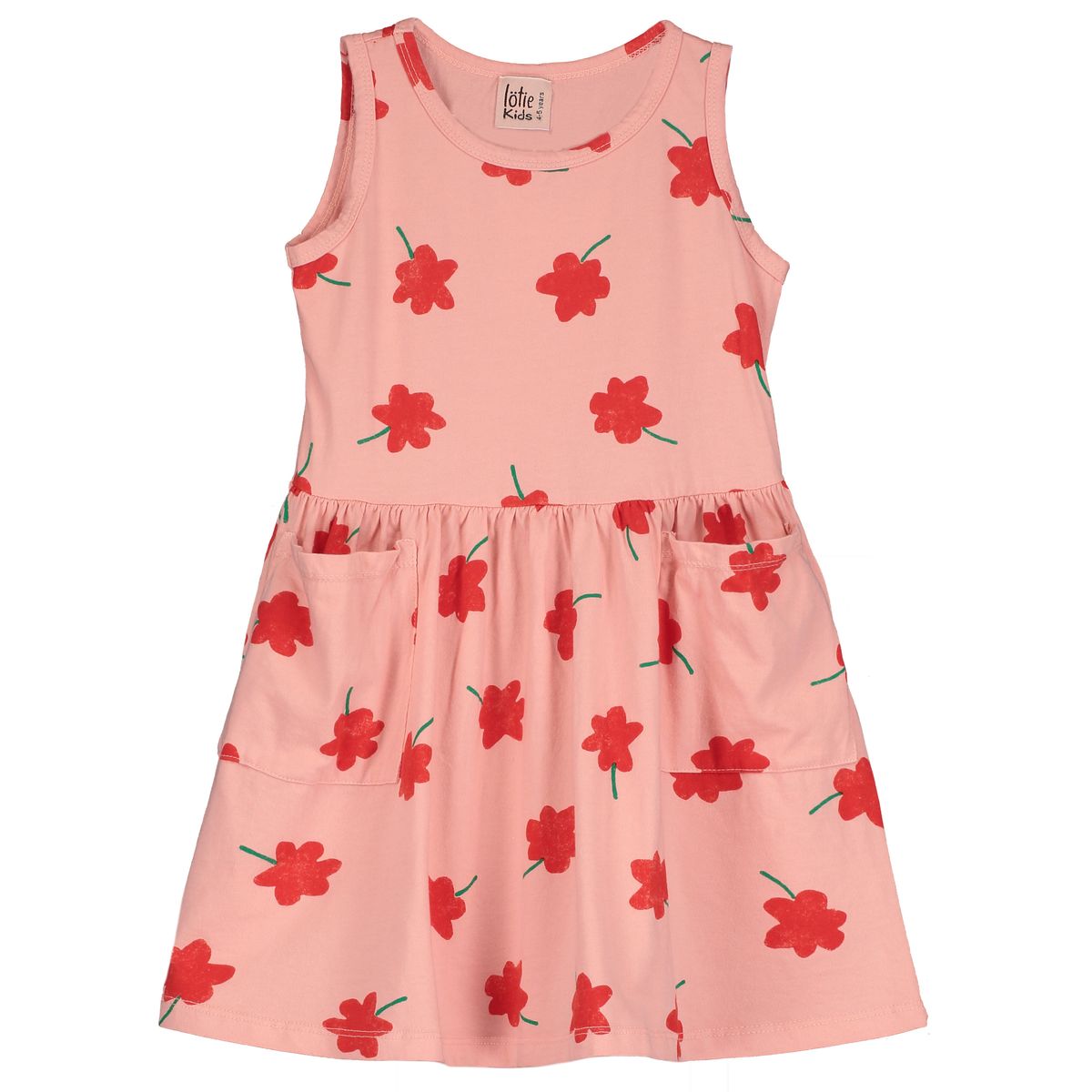 vestido sin mangas poppy rosa