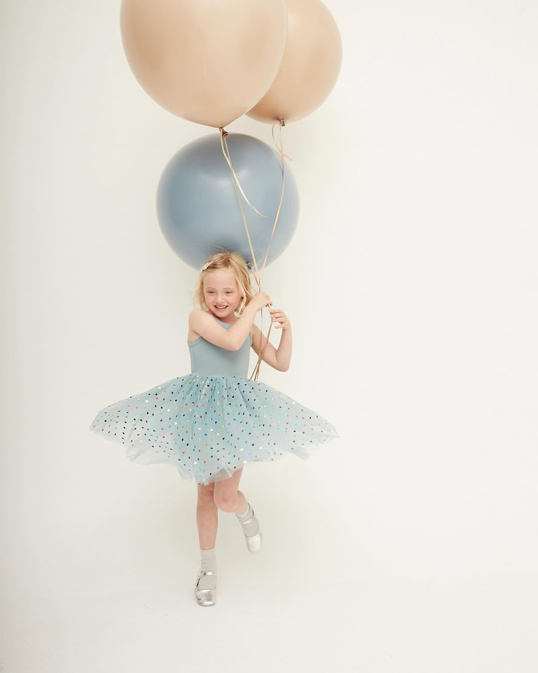 Vestido tutú lunares turquesa