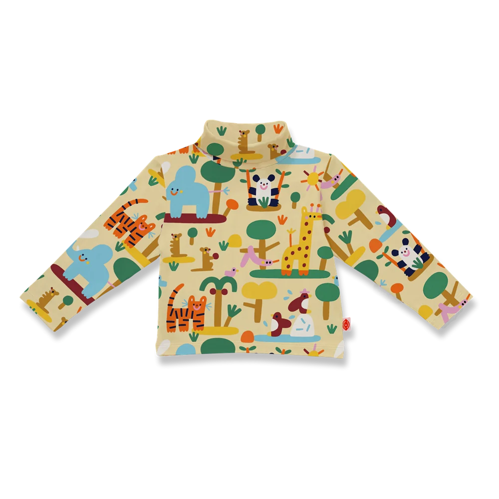 Camiseta cuello alto animales del zoo