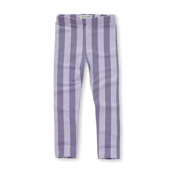 Purple striped leggings